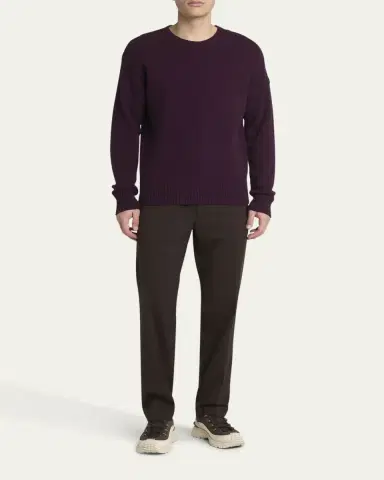 Moncler Men's Wool and Cashmere Crewneck Sweater | Thumbnail 2 Moncler Men's Wool and Cashmere Crewneck Sweater | Thumbnail 2