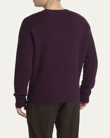 Moncler Men's Wool and Cashmere Crewneck Sweater | Thumbnail 3 Moncler Men's Wool and Cashmere Crewneck Sweater | Thumbnail 3