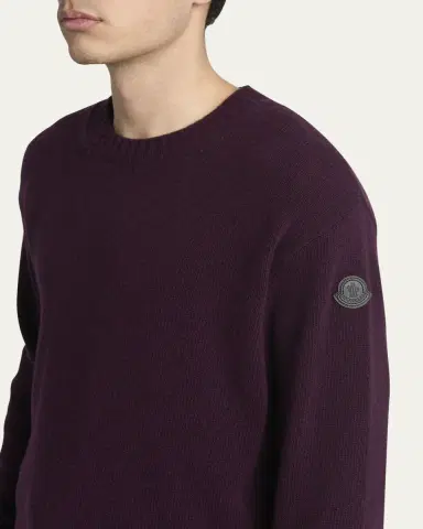 Moncler Men's Wool and Cashmere Crewneck Sweater | Thumbnail 5 Moncler Men's Wool and Cashmere Crewneck Sweater | Thumbnail 5