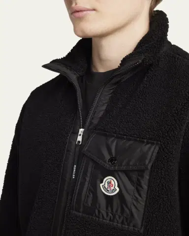 Moncler Men's Teddy Boucle Full-Zip Jacket | Thumbnail 5 Moncler Men's Teddy Boucle Full-Zip Jacket | Thumbnail 5