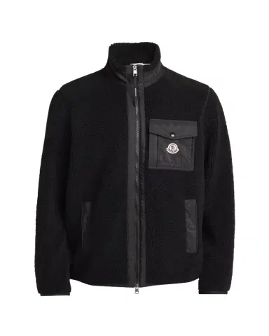 Moncler Men's Teddy Boucle Full-Zip Jacket | Thumbnail 1 Moncler Men's Teddy Boucle Full-Zip Jacket | Thumbnail 1