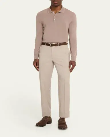 Brioni Men's Cashmere-Silk Polo Sweater | Thumbnail 2 Brioni Men's Cashmere-Silk Polo Sweater | Thumbnail 2
