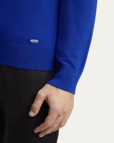 Brioni Men's Cashmere-Silk Polo Sweater | Thumbnail 9 Brioni Men's Cashmere-Silk Polo Sweater | Thumbnail 9