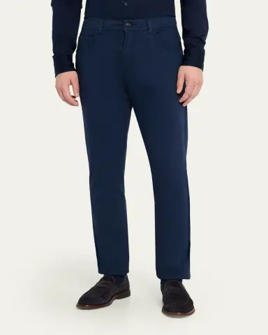 Cesare Attolini Men's Cotton and Cashmere Slim Five-Pocket Pants | Thumbnail 4 Cesare Attolini Men's Cotton and Cashmere Slim Five-Pocket Pants | Thumbnail 4