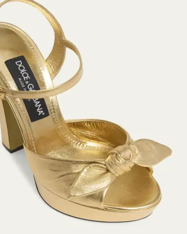 Dolce & Gabbana Metallic Knot Platform Sandals | Thumbnail 5 Dolce & Gabbana Metallic Knot Platform Sandals | Thumbnail 5