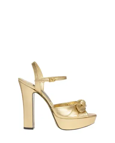 Dolce & Gabbana Metallic Knot Platform Sandals | Thumbnail 1 Dolce & Gabbana Metallic Knot Platform Sandals | Thumbnail 1