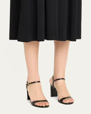 Stuart Weitzman Babette Leather Ankle-Strap Sandals | Thumbnail 2 Stuart Weitzman Babette Leather Ankle-Strap Sandals | Thumbnail 2