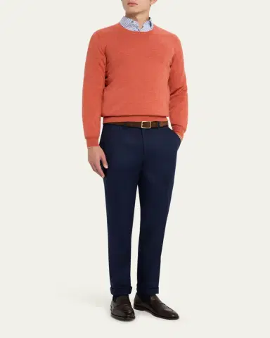 Brunello Cucinelli Men's Cashmere Crewneck Sweater | Thumbnail 2 Brunello Cucinelli Men's Cashmere Crewneck Sweater | Thumbnail 2