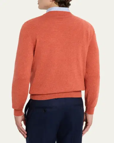 Brunello Cucinelli Men's Cashmere Crewneck Sweater | Thumbnail 3 Brunello Cucinelli Men's Cashmere Crewneck Sweater | Thumbnail 3