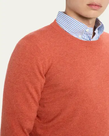 Brunello Cucinelli Men's Cashmere Crewneck Sweater | Thumbnail 5 Brunello Cucinelli Men's Cashmere Crewneck Sweater | Thumbnail 5