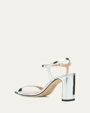 Stuart Weitzman Babette Metallic Ankle-Strap Sandals | Thumbnail 4 Stuart Weitzman Babette Metallic Ankle-Strap Sandals | Thumbnail 4