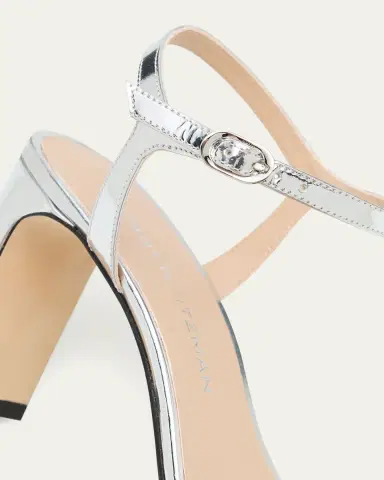 Stuart Weitzman Babette Metallic Ankle-Strap Sandals | Thumbnail 5 Stuart Weitzman Babette Metallic Ankle-Strap Sandals | Thumbnail 5