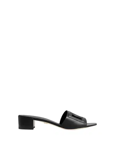 Dolce & Gabbana 40mm DG Cutout Leather Slide | Thumbnail 1 Dolce & Gabbana 40mm DG Cutout Leather Slide | Thumbnail 1
