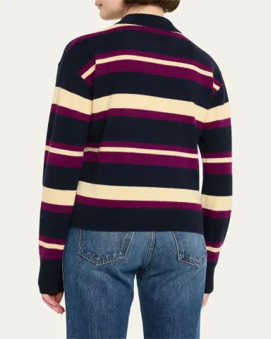 Guest in Residence Collegiate Striped Cashmere Polo | Thumbnail 3 Guest in Residence Collegiate Striped Cashmere Polo | Thumbnail 3