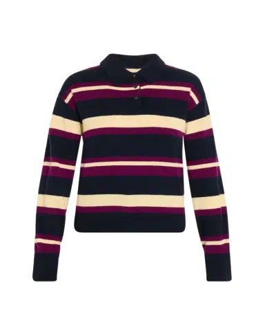 Guest in Residence Collegiate Striped Cashmere Polo | Thumbnail 1 Guest in Residence Collegiate Striped Cashmere Polo | Thumbnail 1