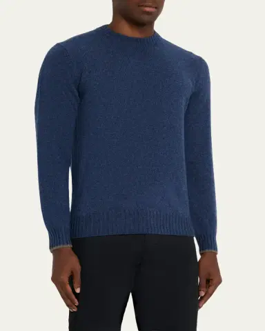 Fioroni Men's Cashmere Knit Crewneck Sweater | Thumbnail 4 Fioroni Men's Cashmere Knit Crewneck Sweater | Thumbnail 4