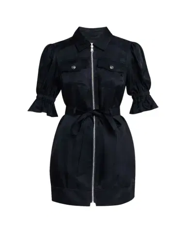 Cinq à Sept Holly Puff-Sleeve Zip-Front Mini Dress | Thumbnail 1 Cinq à Sept Holly Puff-Sleeve Zip-Front Mini Dress | Thumbnail 1