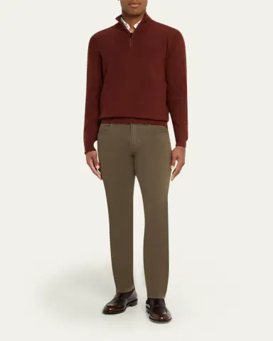 Cesare Attolini Men's Cotton and Cashmere Slim Five-Pocket Pants | Thumbnail 2 Cesare Attolini Men's Cotton and Cashmere Slim Five-Pocket Pants | Thumbnail 2