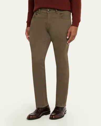 Cesare Attolini Men's Cotton and Cashmere Slim Five-Pocket Pants | Thumbnail 4 Cesare Attolini Men's Cotton and Cashmere Slim Five-Pocket Pants | Thumbnail 4