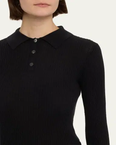 Guest in Residence Shrunken Long-Sleeve Cashmere Polo | Thumbnail 9 Guest in Residence Shrunken Long-Sleeve Cashmere Polo | Thumbnail 9