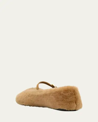 Prada Shearling Mary Jane Ballerina Flats | Thumbnail 4 Prada Shearling Mary Jane Ballerina Flats | Thumbnail 4