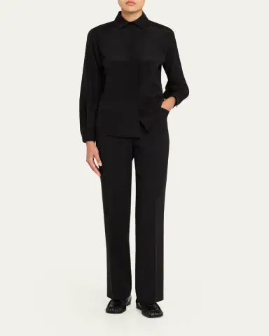 Lafayette 148 New York Pleated Button-Down Shirt | Thumbnail 2 Lafayette 148 New York Pleated Button-Down Shirt | Thumbnail 2