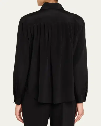 Lafayette 148 New York Pleated Button-Down Shirt | Thumbnail 3 Lafayette 148 New York Pleated Button-Down Shirt | Thumbnail 3