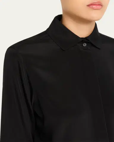 Lafayette 148 New York Pleated Button-Down Shirt | Thumbnail 5 Lafayette 148 New York Pleated Button-Down Shirt | Thumbnail 5