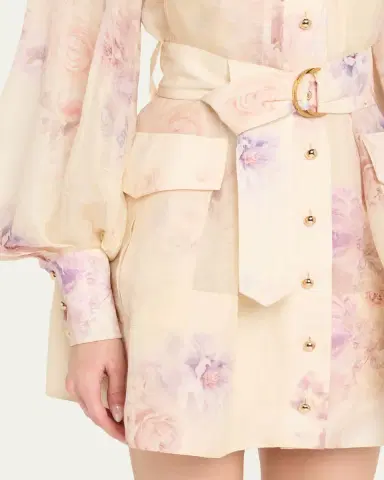 Zimmermann Floral Long-Sleeve Utility Mini Dress | Thumbnail 5 Zimmermann Floral Long-Sleeve Utility Mini Dress | Thumbnail 5