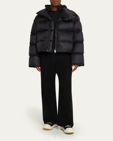 Rick Owens Men's Nylon Cropped Turtleneck Puffer Jacket | Thumbnail 2 Rick Owens Men's Nylon Cropped Turtleneck Puffer Jacket | Thumbnail 2