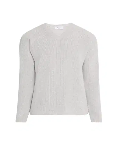 Bergdorf Goodman Men's Cashmere and Wool Rib V-Neck Sweater | Thumbnail 1 Bergdorf Goodman Men's Cashmere and Wool Rib V-Neck Sweater | Thumbnail 1