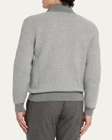 Ralph Lauren Purple Label Birdseye Cashmere Quarter-Zip Sweater | Thumbnail 3 Ralph Lauren Purple Label Birdseye Cashmere Quarter-Zip Sweater | Thumbnail 3