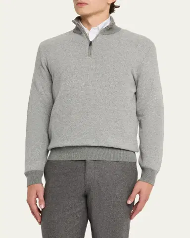 Ralph Lauren Purple Label Birdseye Cashmere Quarter-Zip Sweater | Thumbnail 4 Ralph Lauren Purple Label Birdseye Cashmere Quarter-Zip Sweater | Thumbnail 4