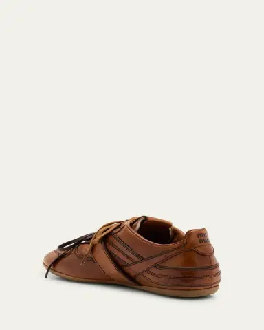 Miu Miu Allacciate Leather Buckle Low-Top Sneakers | Thumbnail 4 Miu Miu Allacciate Leather Buckle Low-Top Sneakers | Thumbnail 4