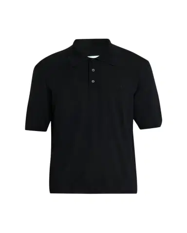 Saint Laurent Men's Cassandre Wool Short-Sleeved Polo Shirt | Thumbnail 1 Saint Laurent Men's Cassandre Wool Short-Sleeved Polo Shirt | Thumbnail 1