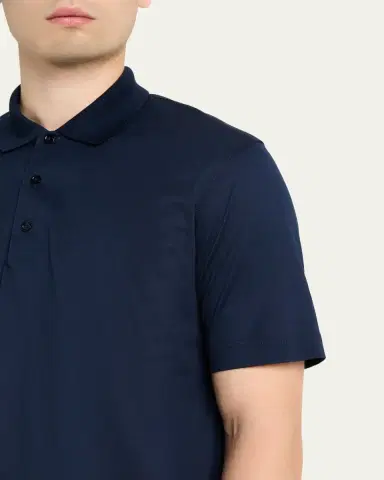 Charvet Men's Cotton Jersey Polo Shirt | Thumbnail 9 Charvet Men's Cotton Jersey Polo Shirt | Thumbnail 9