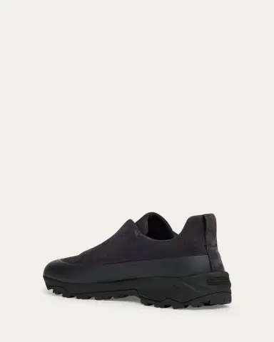 ZEGNA Men's Triple Stitch Monte Suede and Leather Slip-On Sneakers | Thumbnail 4 ZEGNA Men's Triple Stitch Monte Suede and Leather Slip-On Sneakers | Thumbnail 4