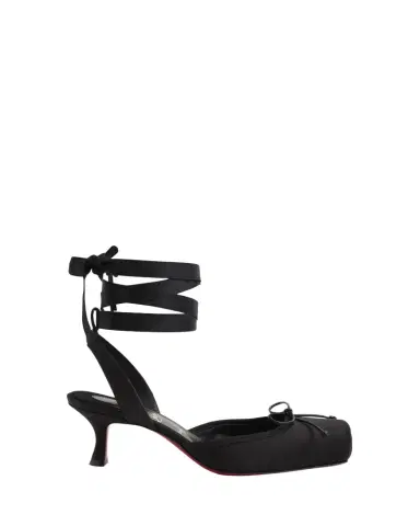 Christian Louboutin 55mm Cassia Lace-Up Satin Ballet Pumps | Thumbnail 1 Christian Louboutin 55mm Cassia Lace-Up Satin Ballet Pumps | Thumbnail 1