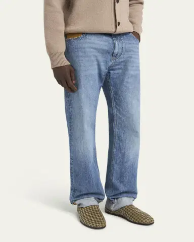 Bottega Veneta Men's Vintage-Wash Denim Turn Up Jeans | Thumbnail 4 Bottega Veneta Men's Vintage-Wash Denim Turn Up Jeans | Thumbnail 4
