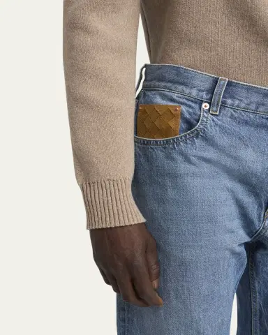 Bottega Veneta Men's Vintage-Wash Denim Turn Up Jeans | Thumbnail 5 Bottega Veneta Men's Vintage-Wash Denim Turn Up Jeans | Thumbnail 5