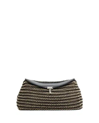 Toteme T-Lock Woven Leather Clutch Bag | Thumbnail 1 Toteme T-Lock Woven Leather Clutch Bag | Thumbnail 1