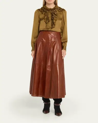 Ulla Johnson Aninda Leather Midi Skirt | Thumbnail 2 Ulla Johnson Aninda Leather Midi Skirt | Thumbnail 2