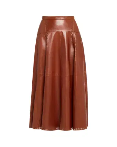 Ulla Johnson Aninda Leather Midi Skirt | Thumbnail 1 Ulla Johnson Aninda Leather Midi Skirt | Thumbnail 1