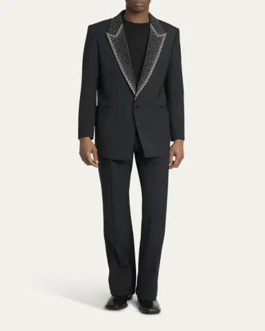 AMIRI Men's Sequin Peak Lapel Oversized Blazer | Thumbnail 2 AMIRI Men's Sequin Peak Lapel Oversized Blazer | Thumbnail 2