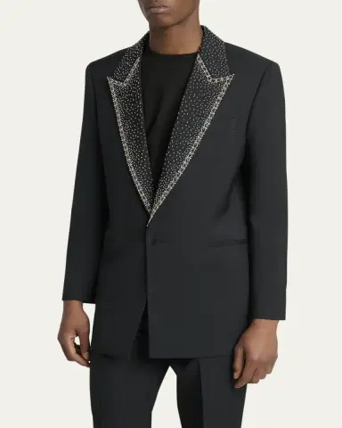 AMIRI Men's Sequin Peak Lapel Oversized Blazer | Thumbnail 4 AMIRI Men's Sequin Peak Lapel Oversized Blazer | Thumbnail 4