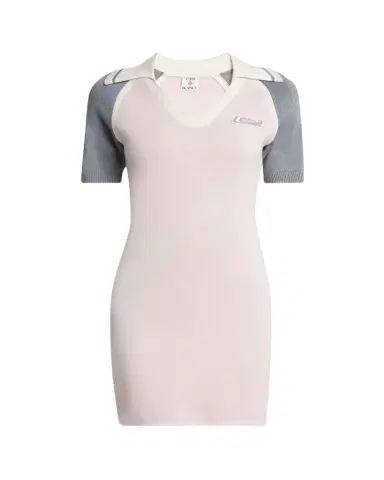Casablanca Metallic Short-Sleeve Sporty Mini Polo Dress | Thumbnail 1 Casablanca Metallic Short-Sleeve Sporty Mini Polo Dress | Thumbnail 1