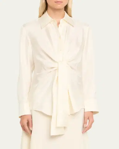 RÓHE Long-Sleeve Silk Knot Shirt | Thumbnail 4 RÓHE Long-Sleeve Silk Knot Shirt | Thumbnail 4