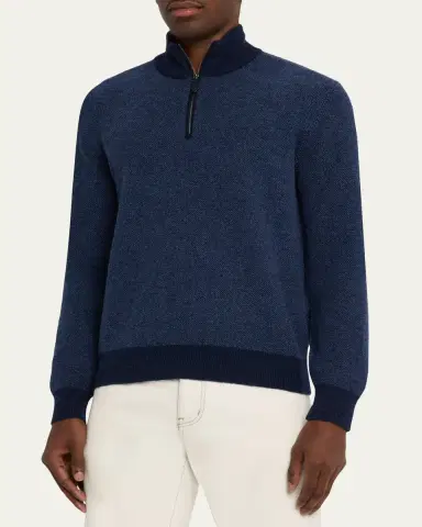 Ralph Lauren Purple Label Birdseye Cashmere Quarter-Zip Sweater | Thumbnail 4 Ralph Lauren Purple Label Birdseye Cashmere Quarter-Zip Sweater | Thumbnail 4