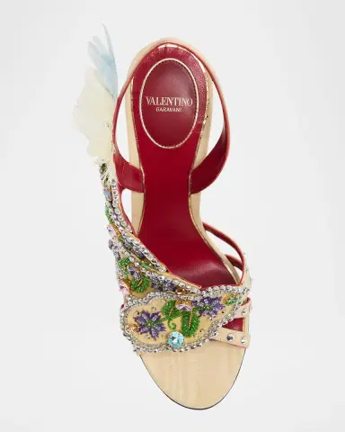 Valentino Garavani Dans Le Foyer Embellished Slingback Sandals | Thumbnail 4 Valentino Garavani Dans Le Foyer Embellished Slingback Sandals | Thumbnail 4