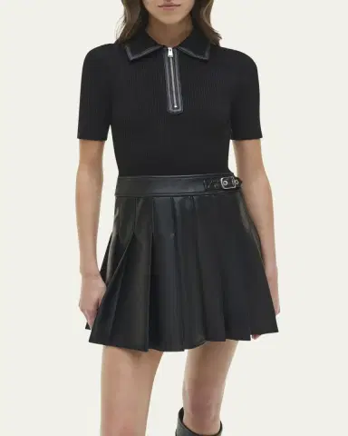 SIMKHAI Linnie Pleated Combo Mini Dress | Thumbnail 5 SIMKHAI Linnie Pleated Combo Mini Dress | Thumbnail 5